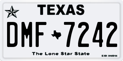 TX license plate DMF7242