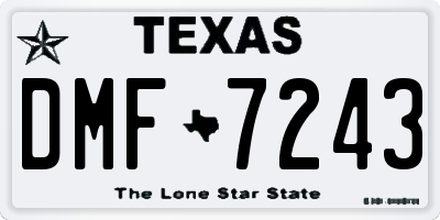 TX license plate DMF7243