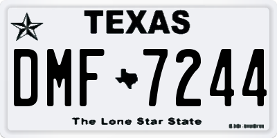 TX license plate DMF7244