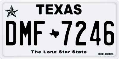 TX license plate DMF7246