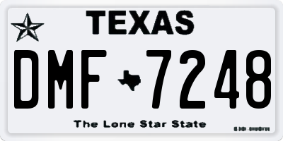 TX license plate DMF7248