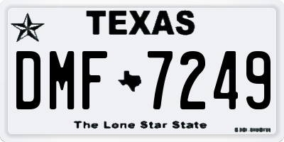 TX license plate DMF7249