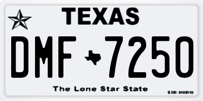 TX license plate DMF7250
