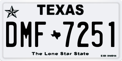 TX license plate DMF7251
