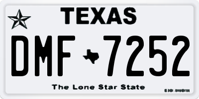 TX license plate DMF7252
