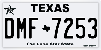 TX license plate DMF7253