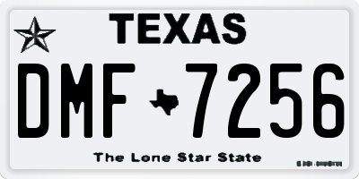 TX license plate DMF7256