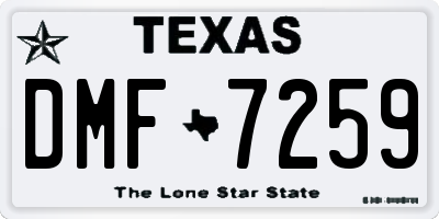 TX license plate DMF7259