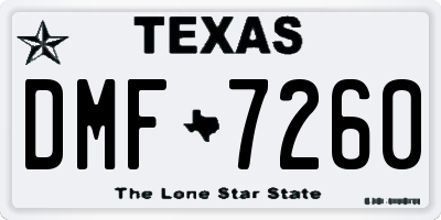 TX license plate DMF7260