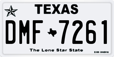 TX license plate DMF7261