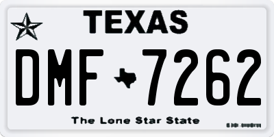 TX license plate DMF7262