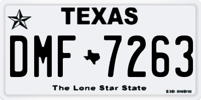 TX license plate DMF7263