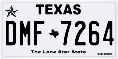 TX license plate DMF7264