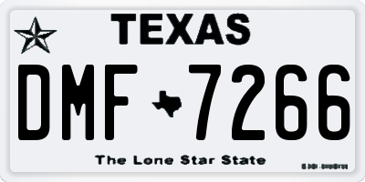 TX license plate DMF7266