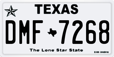 TX license plate DMF7268