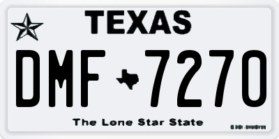 TX license plate DMF7270