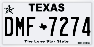 TX license plate DMF7274