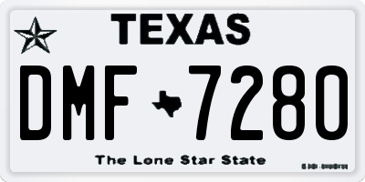 TX license plate DMF7280