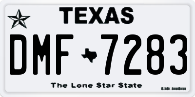 TX license plate DMF7283