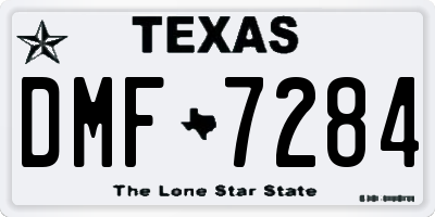 TX license plate DMF7284