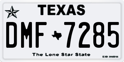 TX license plate DMF7285