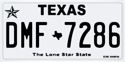 TX license plate DMF7286
