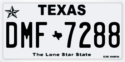 TX license plate DMF7288