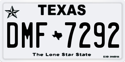 TX license plate DMF7292