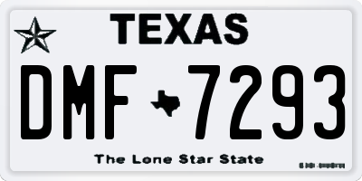 TX license plate DMF7293
