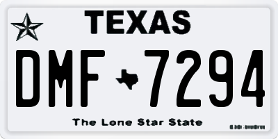 TX license plate DMF7294