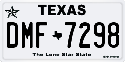 TX license plate DMF7298