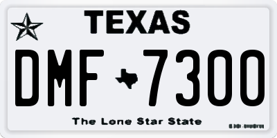 TX license plate DMF7300