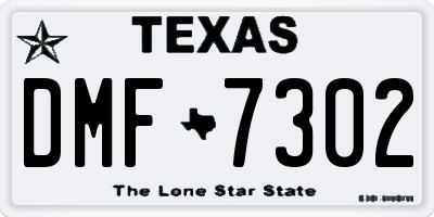 TX license plate DMF7302