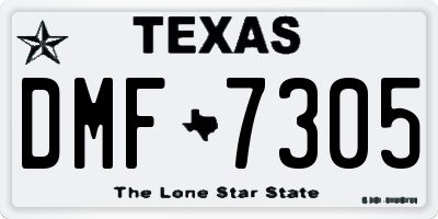 TX license plate DMF7305