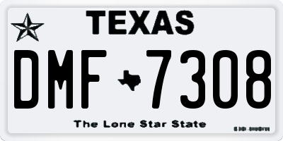 TX license plate DMF7308