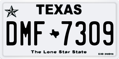 TX license plate DMF7309
