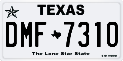 TX license plate DMF7310