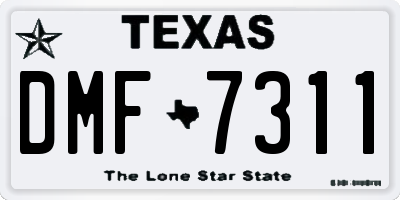 TX license plate DMF7311