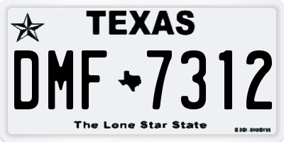 TX license plate DMF7312