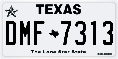 TX license plate DMF7313