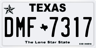 TX license plate DMF7317
