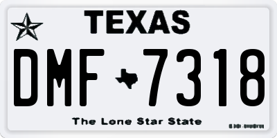 TX license plate DMF7318
