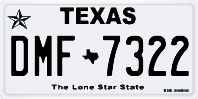 TX license plate DMF7322
