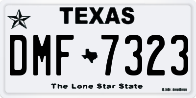 TX license plate DMF7323