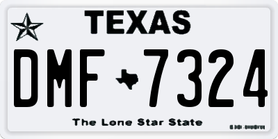 TX license plate DMF7324