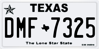 TX license plate DMF7325