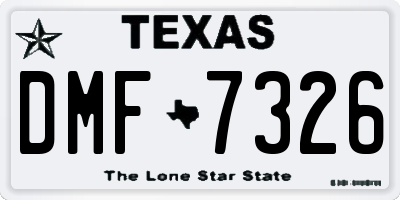 TX license plate DMF7326