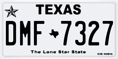 TX license plate DMF7327