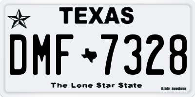 TX license plate DMF7328
