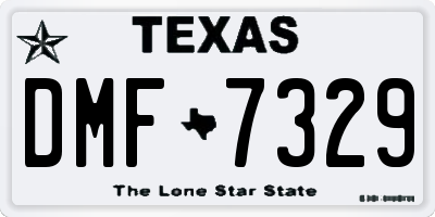 TX license plate DMF7329